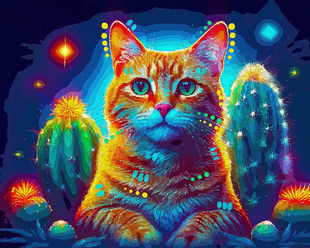 Night Desert Cat