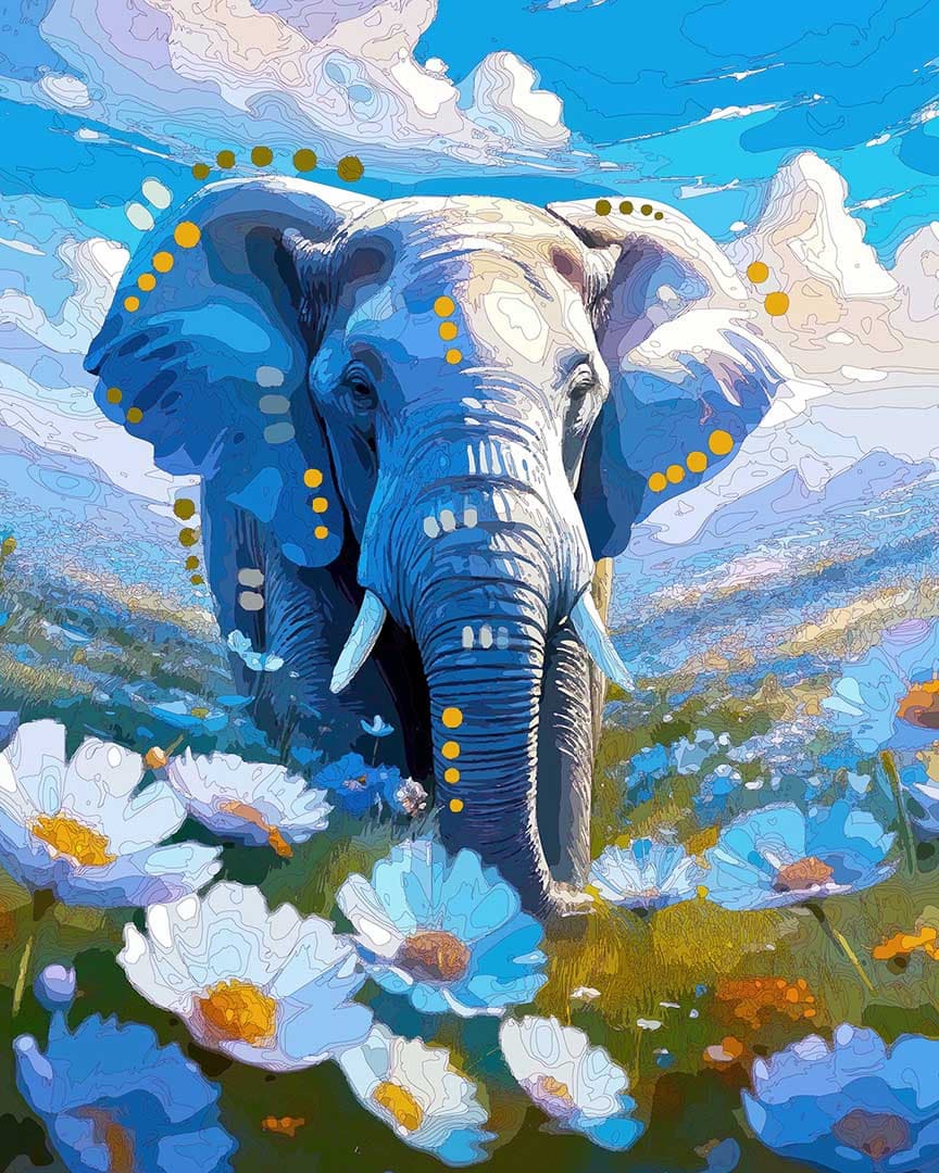 Blue Garden Elephant