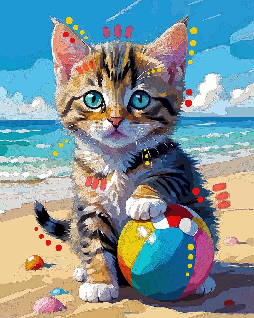 Beach Ball Kitten