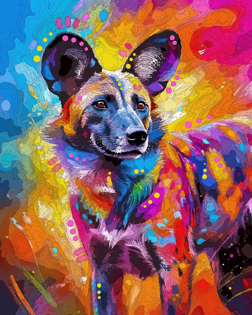 Perceptive African Painted Dog
